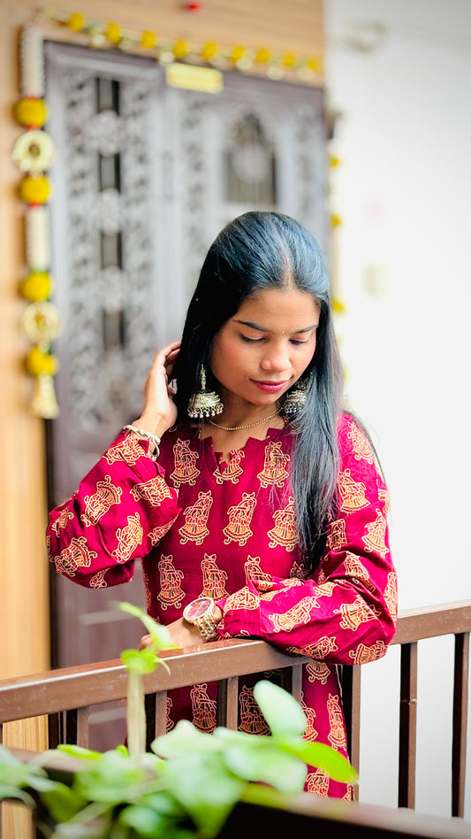 Kashayra Bell Sleeves Long Kurti