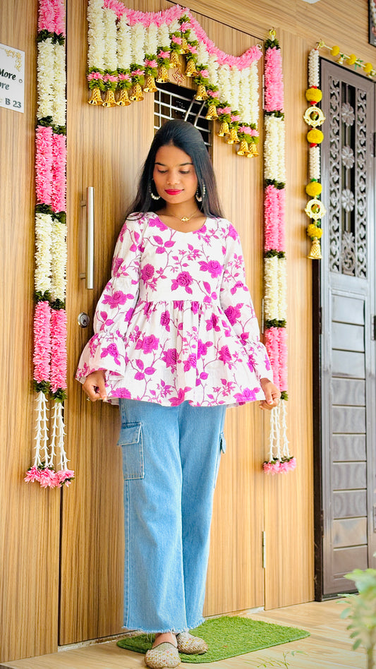 Gulzar Bell Sleeves Kurti