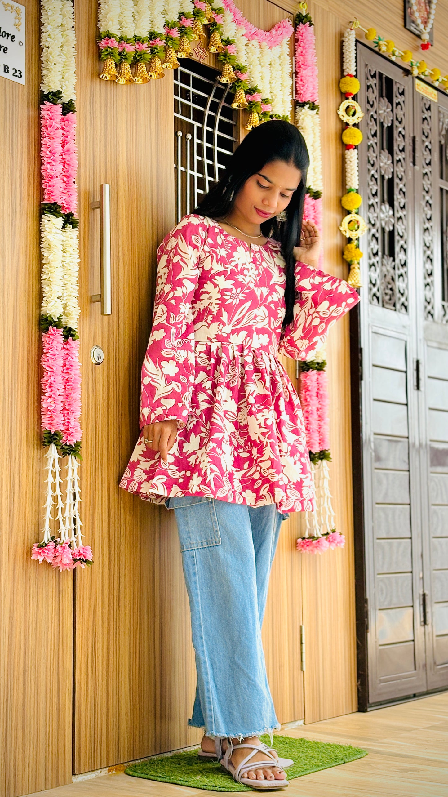 Heer Pink Frock Design kurti